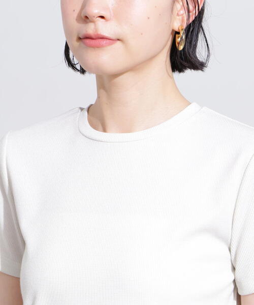 N.（N. Natural Beauty Basic）（エヌエヌナチュラルビューティーベーシック）の「ラメリブコンパクトＴ（Tシャツ/カットソー・レディース・オフホワイト/ブラック/イエロー/ブラウン・MEDIUM）」の15枚目の写真