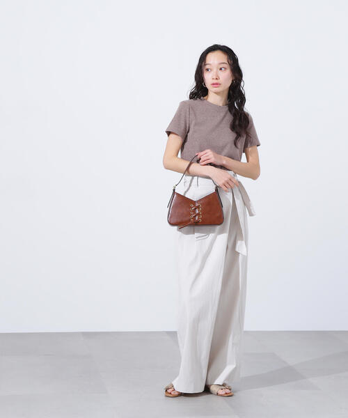 N.（N. Natural Beauty Basic）（エヌエヌナチュラルビューティーベーシック）の「ラメリブコンパクトＴ（Tシャツ/カットソー・レディース・オフホワイト/ブラック/イエロー/ブラウン・MEDIUM）」の19枚目の写真