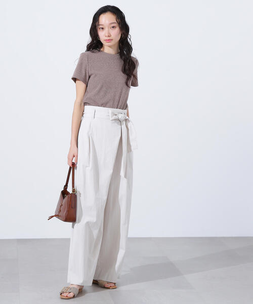 N.（N. Natural Beauty Basic）（エヌエヌナチュラルビューティーベーシック）の「ラメリブコンパクトＴ（Tシャツ/カットソー・レディース・オフホワイト/ブラック/イエロー/ブラウン・MEDIUM）」の21枚目の写真