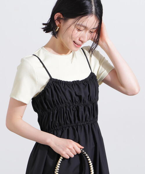 N.（N. Natural Beauty Basic）（エヌエヌナチュラルビューティーベーシック）の「ラメリブコンパクトＴ（Tシャツ/カットソー・レディース・オフホワイト/ブラック/イエロー/ブラウン・MEDIUM）」の4枚目の写真
