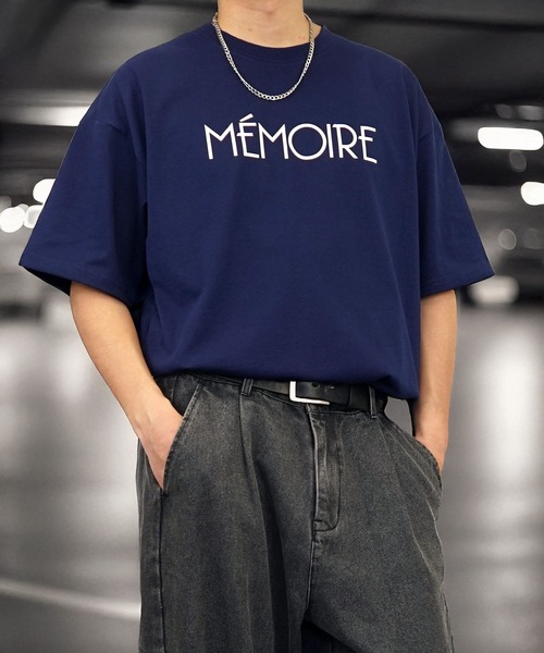 Burner（バーナー）の「【GROOVY STORE】箔プリント ワイドTシャツ（Tシャツ/カットソー・メンズ・ネイビー/ホワイト/ブラック/スミクロ・LL/M/L）」の4枚目の写真