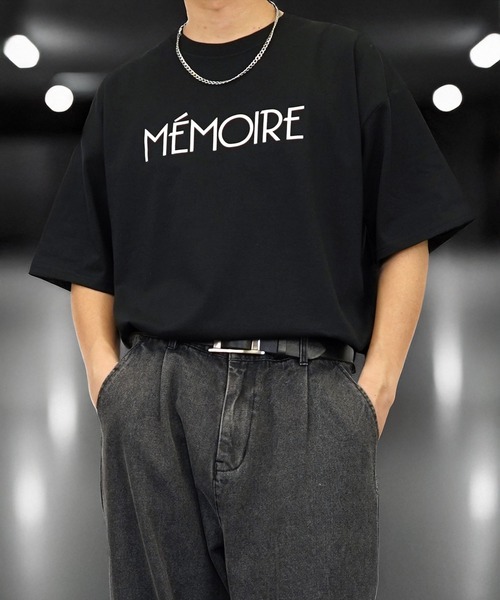 Burner（バーナー）の「【GROOVY STORE】箔プリント ワイドTシャツ（Tシャツ/カットソー・メンズ・ネイビー/ホワイト/ブラック/スミクロ・LL/M/L）」の2枚目の写真