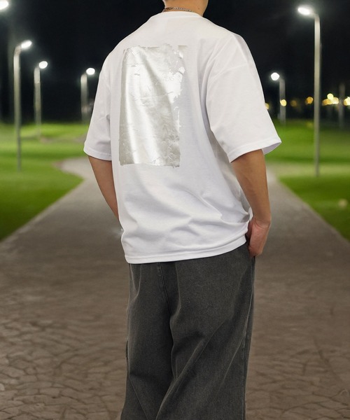 Burner（バーナー）の「【GROOVY STORE】箔プリント ワイドTシャツ（Tシャツ/カットソー・メンズ・ネイビー/ホワイト/ブラック/スミクロ・LL/M/L）」の14枚目の写真