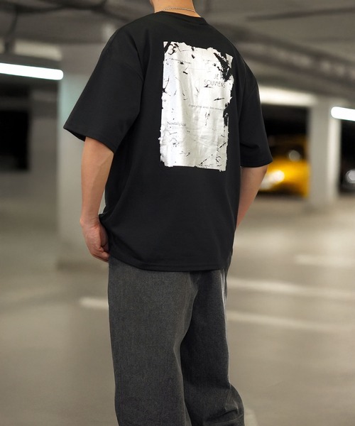 Burner（バーナー）の「【GROOVY STORE】箔プリント ワイドTシャツ（Tシャツ/カットソー・メンズ・ネイビー/ホワイト/ブラック/スミクロ・LL/M/L）」の16枚目の写真