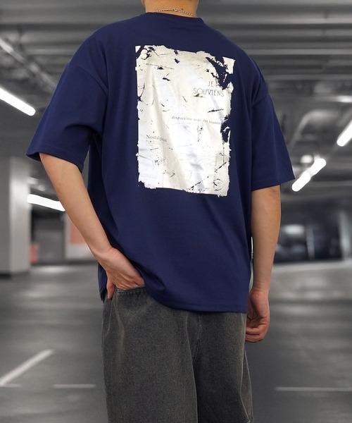 Burner（バーナー）の「【GROOVY STORE】箔プリント ワイドTシャツ（Tシャツ/カットソー・メンズ・ネイビー/ホワイト/ブラック/スミクロ・LL/M/L）」の22枚目の写真