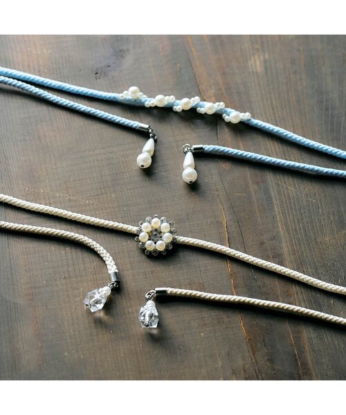 apres les cours(アプレレクール)の「ビーズ帯かざり_アプレのはんなり浴衣&甚平(和装小物・キッズ・サックスブルー/オフホワイト・FREE)」の7枚目の写真