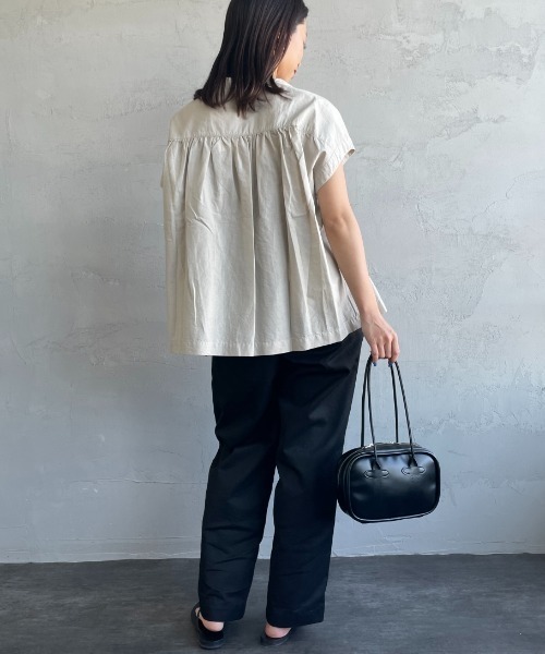 DANTONシャツ Danton シャツ ブラウス [DANTON/ダントン] リネンクロスバンド