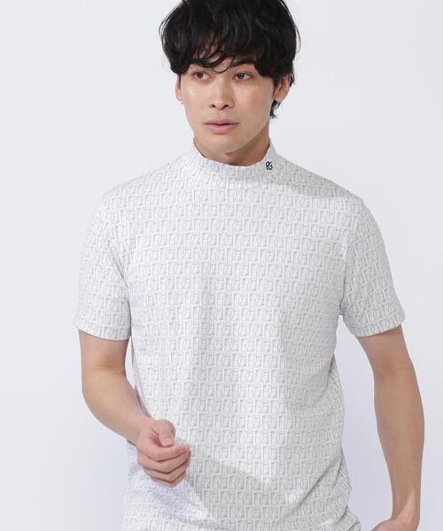 PEARLY GATES - 新品 パーリーゲイツ 幾何リンクスジャガード半袖ハイネックカットソー(4)M/白 新品 パーリーゲイツ 幾何リンクスジャガード半袖ハイネック