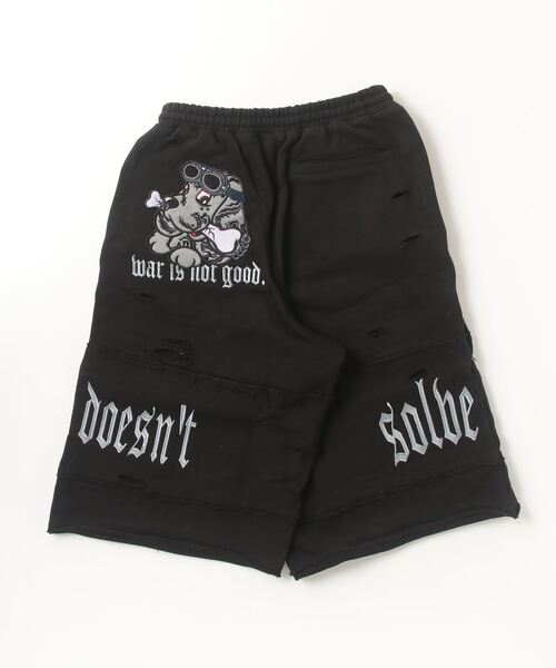 GALFY（ガルフィー）の「『GALFY/ガルフィー』病みに染まりし反戦パンツ【Z】（スウェットパンツ・レディース・ブラック系1/ブラック/ホワイト・L/XL）」の9枚目の写真