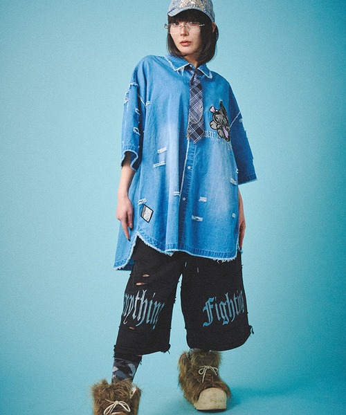 GALFY（ガルフィー）の「『GALFY/ガルフィー』病みに染まりし反戦パンツ【Z】（スウェットパンツ・レディース・ブラック系1/ブラック/ホワイト・L/XL）」の22枚目の写真