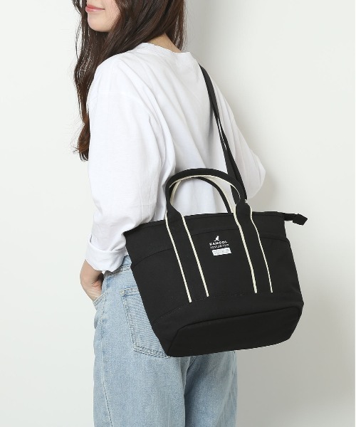 KANGOL（カンゴール）の「KANGOL KGC-2 2WAYバッグ（トートバッグ・レディース・ネイビー/ブラック/ホワイト・FREE）」の6枚目の写真