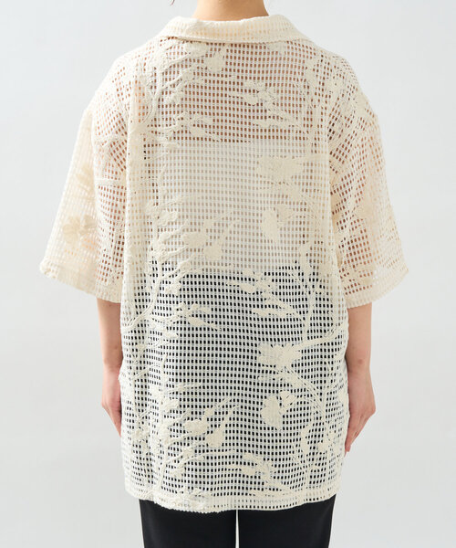 un dix cors(アンディコール)の「《程よい透け感》格子レースZIP付シャツ(シャツ/ブラウス・レディース・ホワイト系その他/ブラック・FREE)」の14枚目の写真