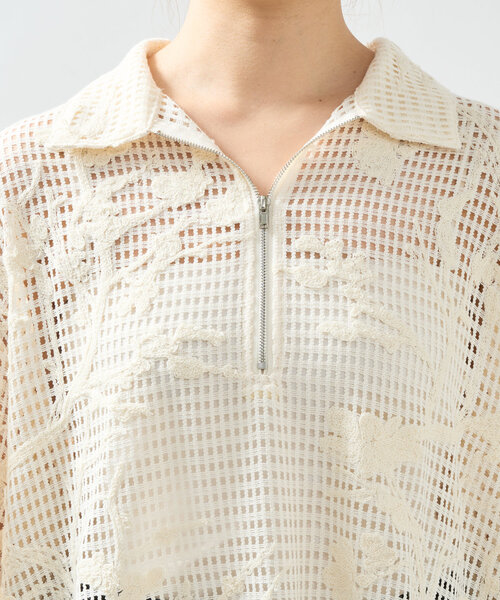un dix cors(アンディコール)の「《程よい透け感》格子レースZIP付シャツ(シャツ/ブラウス・レディース・ホワイト系その他/ブラック・FREE)」の15枚目の写真