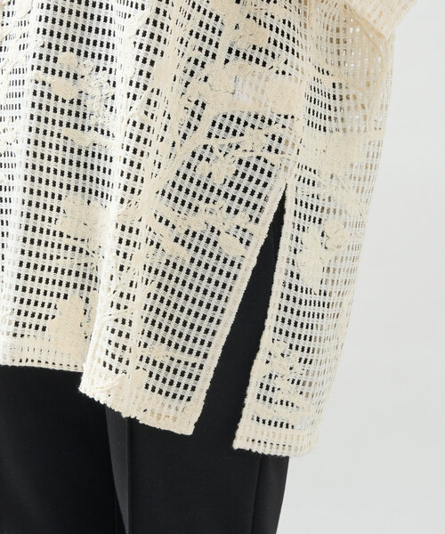 un dix cors(アンディコール)の「《程よい透け感》格子レースZIP付シャツ(シャツ/ブラウス・レディース・ホワイト系その他/ブラック・FREE)」の17枚目の写真