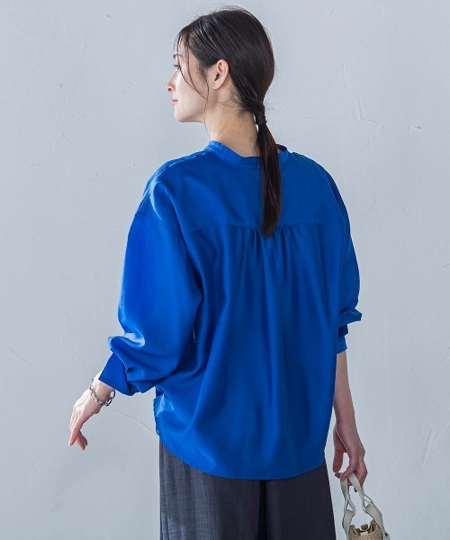 LAUTREAMONT(ロートレアモン)の「シアードロストシャツ≪洗濯機で洗える≫(シャツ/ブラウス・レディース・ピンク/ブルー/ホワイト系その他/グリーン系その他/ピンク系その他・9号)」の14枚目の写真