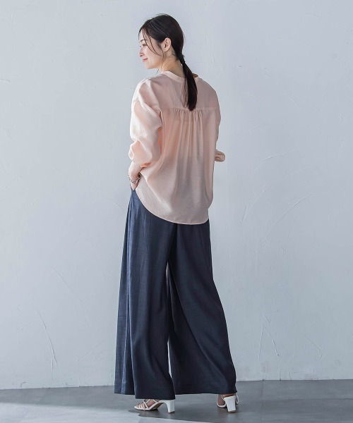 LAUTREAMONT(ロートレアモン)の「シアードロストシャツ≪洗濯機で洗える≫(シャツ/ブラウス・レディース・ピンク/ブルー/ホワイト系その他/グリーン系その他/ピンク系その他・9号)」の10枚目の写真