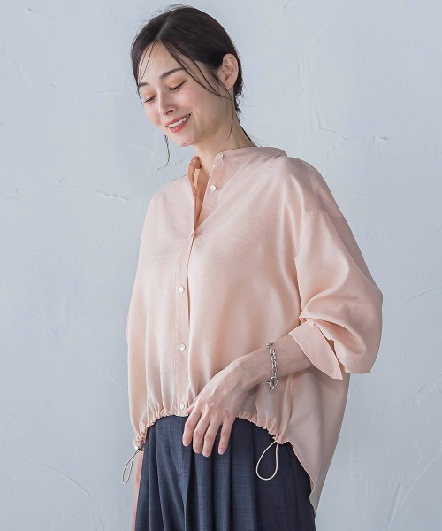 LAUTREAMONT(ロートレアモン)の「シアードロストシャツ≪洗濯機で洗える≫(シャツ/ブラウス・レディース・ピンク/ブルー/ホワイト系その他/グリーン系その他/ピンク系その他・9号)」の8枚目の写真