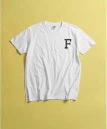 【Alphabet 】オリジナルアルファベットデザイン アメカジカレッジロゴプリント半袖ホワイトTシャツ