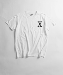 【Alphabet 】オリジナルアルファベットデザイン アメカジカレッジロゴプリント半袖ホワイトTシャツ