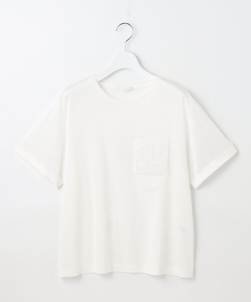 自由区(ジユウク)の「クロッシェポケット Tシャツ(Tシャツ/カットソー・レディース・ブラック系/ダルブルー系/アイボリー系・32)」の21枚目の写真
