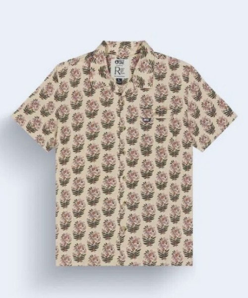 PICTURE ORGANIC CLOTHING(ピクチャーオーガニッククロージング)の「【PICTURE/ピクチャー】MOKARA SHIRT 半袖 総柄 オープンカラー 開襟 シャツ ポケット(シャツ/ブラウス・メンズ・ブラック×パープル/ベージュ系その他/ベージュ系その他2・MEDIUM/LARGE/X-LARGE)」の1枚目の写真