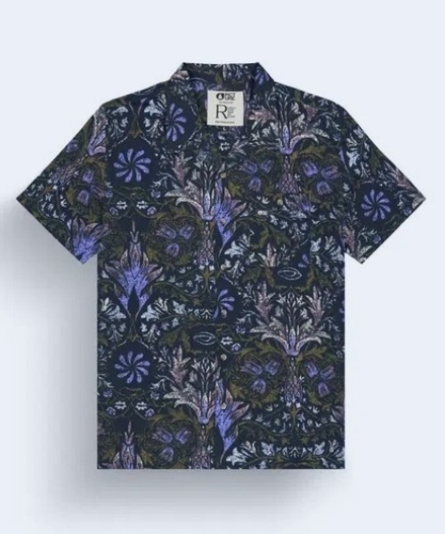 PICTURE ORGANIC CLOTHING(ピクチャーオーガニッククロージング)の「【PICTURE/ピクチャー】MOKARA SHIRT 半袖 総柄 オープンカラー 開襟 シャツ ポケット(シャツ/ブラウス・メンズ・ブラック×パープル/ベージュ系その他/ベージュ系その他2・MEDIUM/LARGE/X-LARGE)」の2枚目の写真