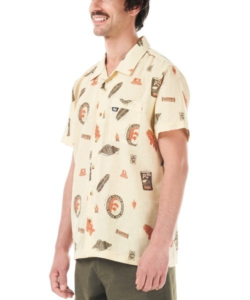 PICTURE ORGANIC CLOTHING(ピクチャーオーガニッククロージング)の「【PICTURE/ピクチャー】MOKARA SHIRT 半袖 総柄 オープンカラー 開襟 シャツ ポケット(シャツ/ブラウス・メンズ・ブラック×パープル/ベージュ系その他/ベージュ系その他2・MEDIUM/LARGE/X-LARGE)」の13枚目の写真