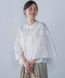ピンタックcottonブラウス≪洗濯機で洗える≫