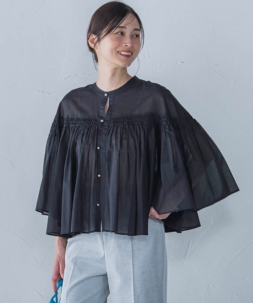 LAUTREAMONT(ロートレアモン)の「ピンタックcottonブラウス≪洗濯機で洗える≫(シャツ/ブラウス・レディース・ブラック/ホワイト/オレンジ・9号)」の3枚目の写真