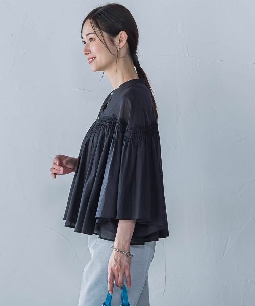 LAUTREAMONT(ロートレアモン)の「ピンタックcottonブラウス≪洗濯機で洗える≫(シャツ/ブラウス・レディース・ブラック/ホワイト/オレンジ・9号)」の21枚目の写真