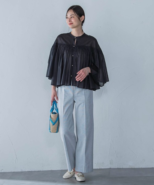 LAUTREAMONT(ロートレアモン)の「ピンタックcottonブラウス≪洗濯機で洗える≫(シャツ/ブラウス・レディース・ブラック/ホワイト/オレンジ・9号)」の19枚目の写真