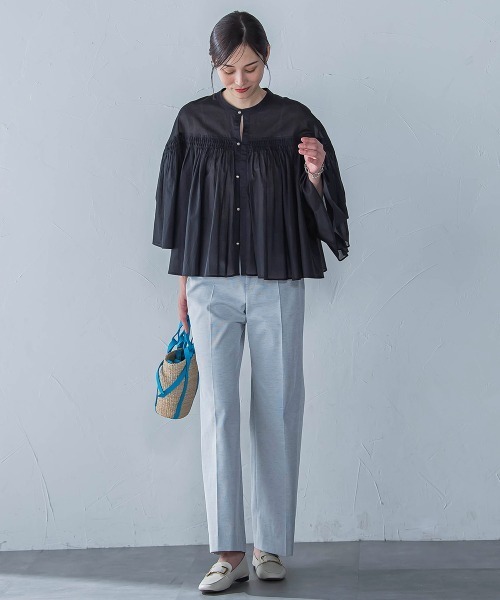 LAUTREAMONT(ロートレアモン)の「ピンタックcottonブラウス≪洗濯機で洗える≫(シャツ/ブラウス・レディース・ブラック/ホワイト/オレンジ・9号)」の18枚目の写真