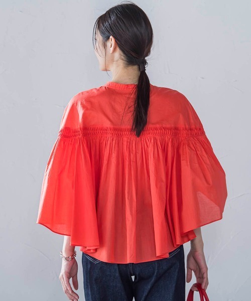 LAUTREAMONT(ロートレアモン)の「ピンタックcottonブラウス≪洗濯機で洗える≫(シャツ/ブラウス・レディース・ブラック/ホワイト/オレンジ・9号)」の12枚目の写真