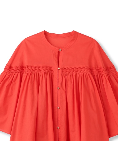 LAUTREAMONT(ロートレアモン)の「ピンタックcottonブラウス≪洗濯機で洗える≫(シャツ/ブラウス・レディース・ブラック/ホワイト/オレンジ・9号)」の6枚目の写真