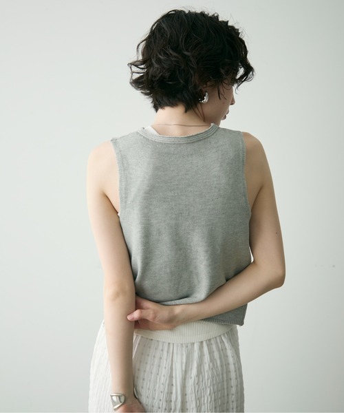 Trish（トリッシュ）の「前開きニットベスト（ベスト・レディース・グレー/ブラック・FREE）」の10枚目の写真