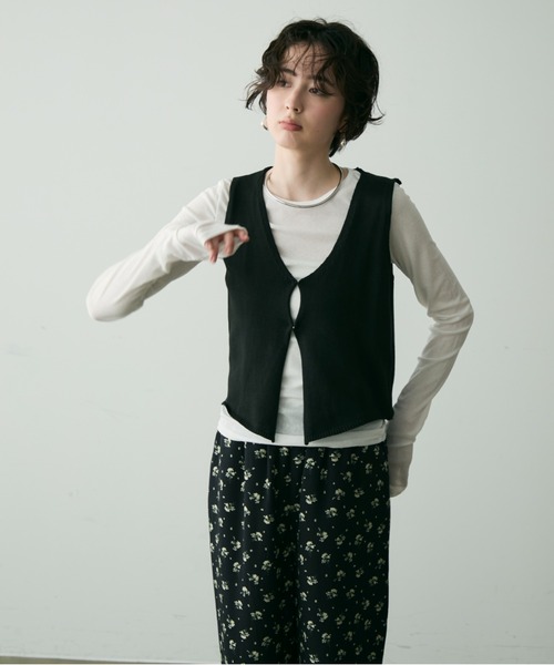 Trish（トリッシュ）の「前開きニットベスト（ベスト・レディース・グレー/ブラック・FREE）」の20枚目の写真