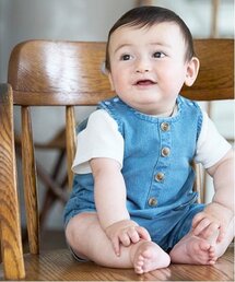 petit main（プティマイン）の「デニムショートオール（その他ベビーウェア・キッズ）」