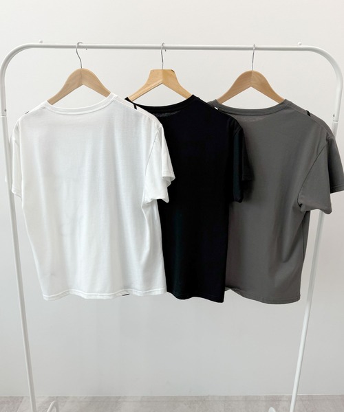 Futier land(フューティアランド)の「コード刺繍リボン柄Tシャツ(Tシャツ/カットソー・レディース・ホワイト/ブラック/チャコールグレー・FREE)」の17枚目の写真