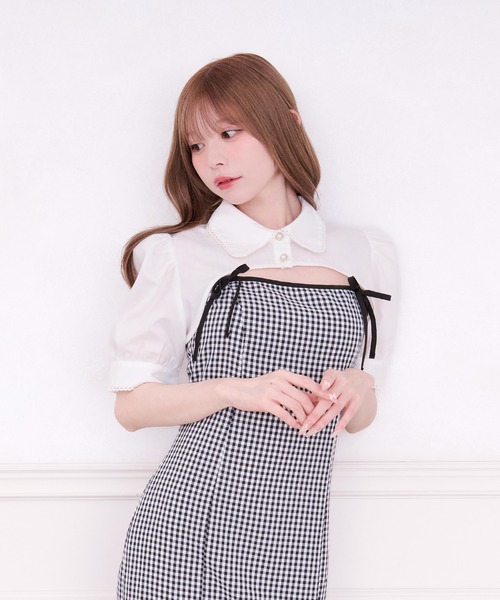 apres jour(アプレジュール)の「【SET着用可能】ショートボレロブラウス(シャツ/ブラウス・レディース・ホワイト系その他/ホワイト/ブラック系その他/ブラック・フリー/X-LARGE)」の12枚目の写真