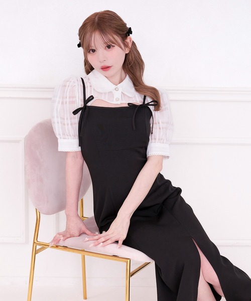 apres jour(アプレジュール)の「【SET着用可能】ショートボレロブラウス(シャツ/ブラウス・レディース・ホワイト系その他/ホワイト/ブラック系その他/ブラック・フリー/X-LARGE)」の14枚目の写真