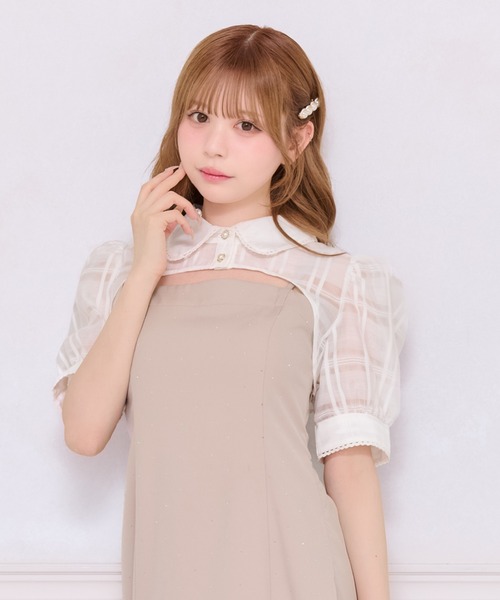 apres jour(アプレジュール)の「【SET着用可能】ショートボレロブラウス(シャツ/ブラウス・レディース・ホワイト系その他/ホワイト/ブラック系その他/ブラック・フリー/X-LARGE)」の7枚目の写真