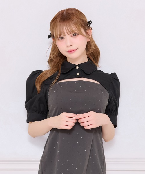 apres jour(アプレジュール)の「【SET着用可能】ショートボレロブラウス(シャツ/ブラウス・レディース・ホワイト系その他/ホワイト/ブラック系その他/ブラック・フリー/X-LARGE)」の9枚目の写真