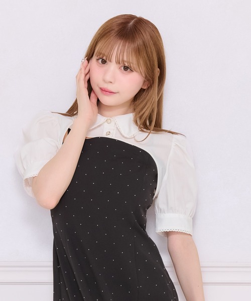 apres jour(アプレジュール)の「【SET着用可能】ショートボレロブラウス(シャツ/ブラウス・レディース・ホワイト系その他/ホワイト/ブラック系その他/ブラック・フリー/X-LARGE)」の5枚目の写真