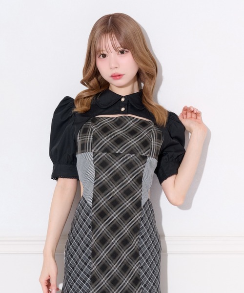ロキト　刺繍・小鳥・バード・フレア・ショート・ボレロ・シャツ・ブラウス SET着用可能】ショートボレロブラウス（シャツ/ブラウス）｜apres jour