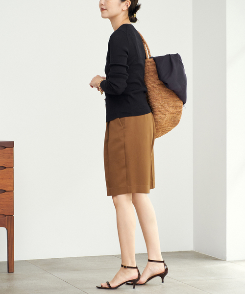 plage whisper rib カーディガン　ブラック プラージュ Plage 《追加》whisper rib sheer カーディガン