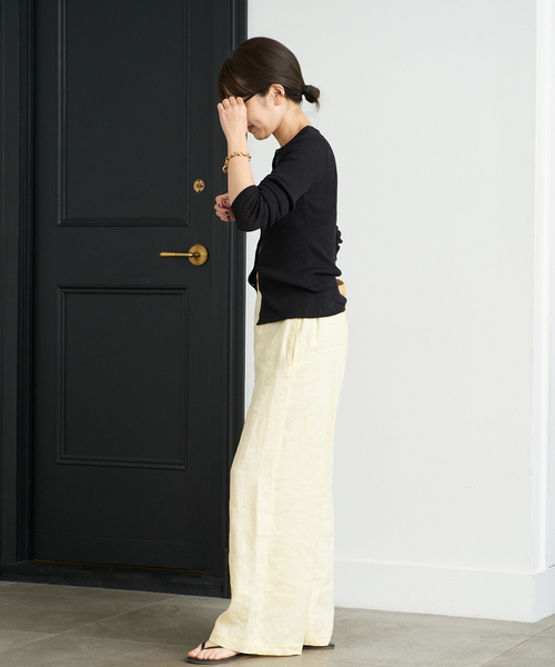 【美品】plage whisper rib sheer カーディガン ホワイトA セール】whisper rib sheer カーディガン（カーディガン/ボレロ