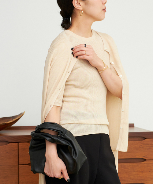 セール】《追加》whisper rib sheer カーディガン（カーディガン