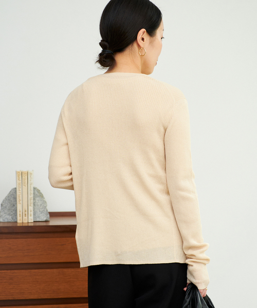 セール】《追加》whisper rib sheer カーディガン（カーディガン