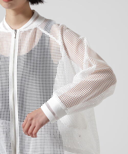 DROIT BELLO（ドロイトベロ）の「DROIT BELLO（ドロイトベロ）オーバーサイズメッシュブルゾン（ブルゾン・レディース・ホワイト系2/ブラック・F）」の12枚目の写真