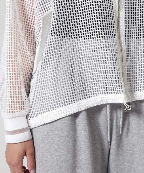 DROIT BELLO（ドロイトベロ）の「DROIT BELLO（ドロイトベロ）オーバーサイズメッシュブルゾン（ブルゾン・レディース・ホワイト系2/ブラック・F）」の13枚目の写真